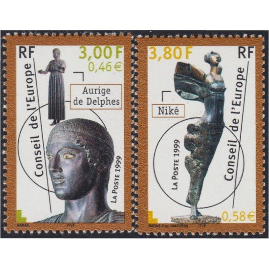 France Francia Servicios 120/21 1999 Consejo de Europa Estatuas MNH France Francia Servicios 120/21 1999 Consejo de Europa Estatuas MNH