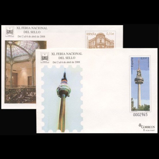 Sobres Enteros Postales 120/21 XL Feria Nacional del sello Madrid 2008 Sobres Enteros Postales 120/21 XL Feria Nacional del sello Madrid 2008