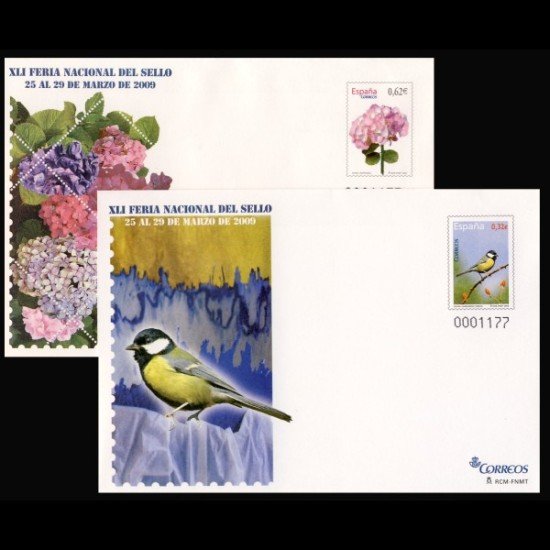 Sobres Enteros Postales 125/26 XLI Feria Nacional de Sello Madrid 2009 Flora Fauna Sobres Enteros Postales 125/26 XLI Feria Nacional de Sello Madrid 2009 Flora Fauna