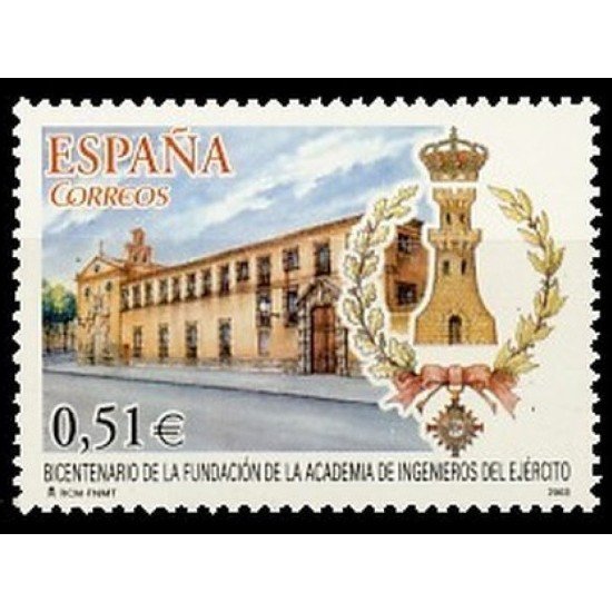 España Spain 4019 2003 Bicenteanrio de la Academia de Ingenieros del Ejército MNH