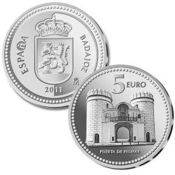 España Spain 2011 5 euros  Capitales de provincia Badajoz Plata Ag