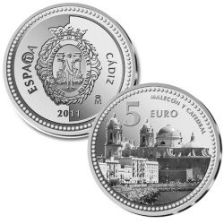 España Spain 2010 5 euros Capitales de provincia Cádiz Plata Ag