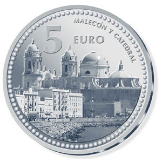 España Spain 2010 5 euros Capitales de provincia Cádiz Plata Ag