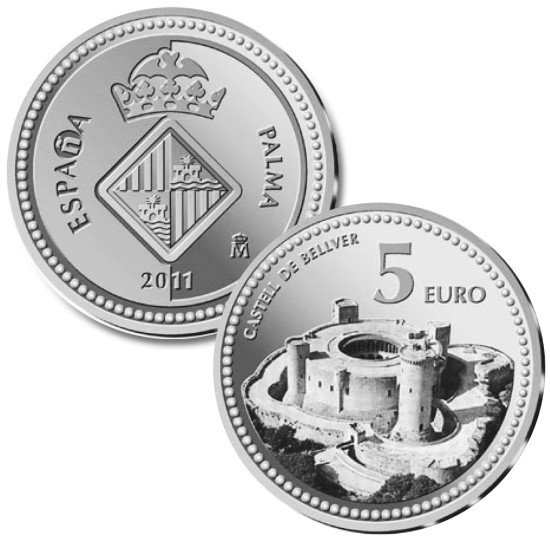 España Spain 2010 5 euros Capitales de provincia Palma de Mallorca Plata Ag España Spain 2010 5 euros Capitales de provincia Palma de Mallorca Plata Ag