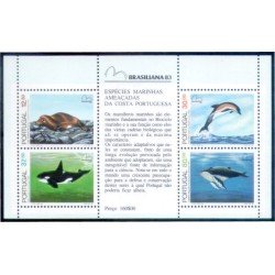 Portugal HB 42 1983 Fauna marina Especies amenazadas de Portugal Hojita Bloque 4 val. 11583/86 Lujo Portugal HB 42 1983 Fauna marina Especies amenazadas de Portugal Hojita Bloque 4 val. 11583/86 Lujo