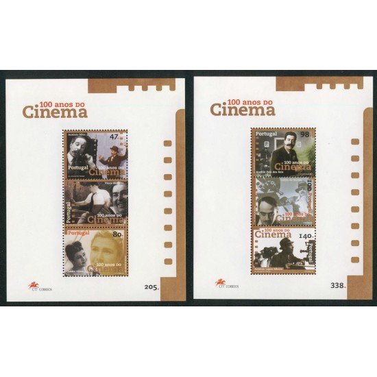 CIN/S Portugal HB 121/22 1996 Cent. del cine 2 hojitas Bloque 3 val. cada una nº 2112/14 + nº 2115/17 Lujo CIN/S Portugal HB 121/22 1996 Cent. del cine 2 hojitas Bloque 3 val. cada una nº 2112/14 + nº 2115/17 Lujo