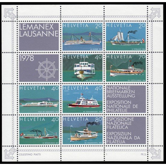 Suiza Switzerland HB 23 1978 Exposición Filatélica Nacional Lemanex 78 MNH Suiza Switzerland HB 23 1978 Exposición Filatélica Nacional Lemanex 78 MNH