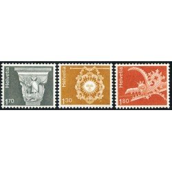 FAU/S Suiza Switzerland  918/20 1973  Serie Arquitectura y trabajo artesanal MNH