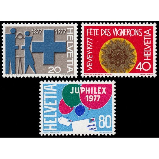 Suiza Switzerland 1021/23 1977 Serie propaganda Acontecimientos MNH Suiza Switzerland 1021/23 1977 Serie propaganda Acontecimientos MNH