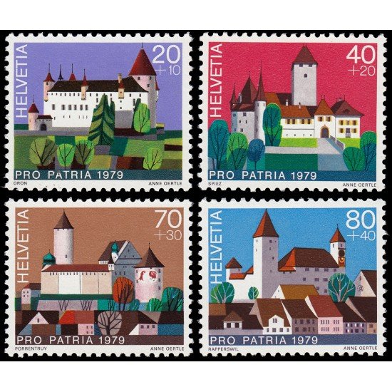 VAR1/S Suiza Switzerland 1086/89 1979 Pro patria Castillos suizos MNH VAR1/S Suiza Switzerland 1086/89 1979 Pro patria Castillos suizos MNH
