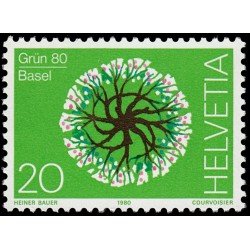 VAR1/S  Suiza Switzerland  1100 1980  Grün 80 Exposición de paisajismo MNH