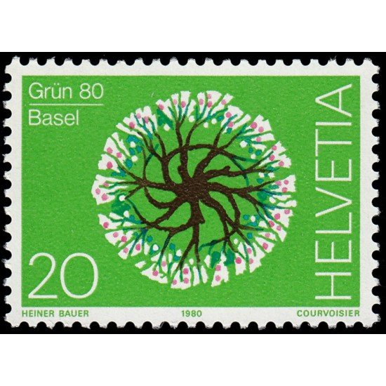VAR1/S Suiza Switzerland 1100 1980 Grün 80 Exposición de paisajismo MNH VAR1/S Suiza Switzerland 1100 1980 Grün 80 Exposición de paisajismo MNH