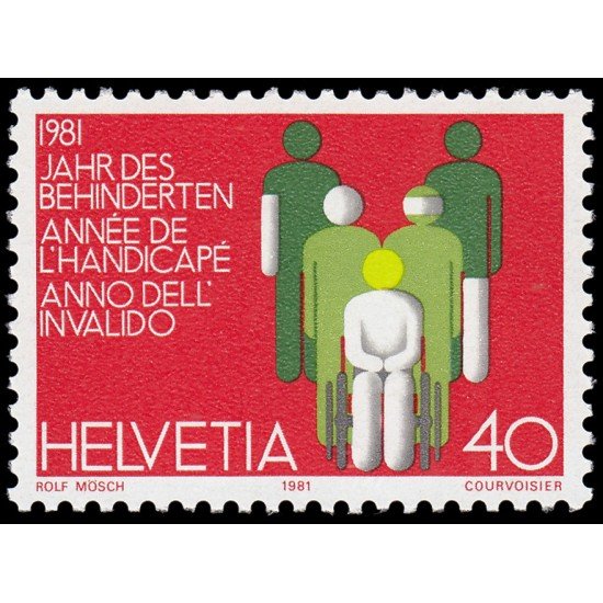 MED/VAR3/S Suiza Switzerland  1122 1981 Año inter. de los discapacitados Figuras humanas MNH