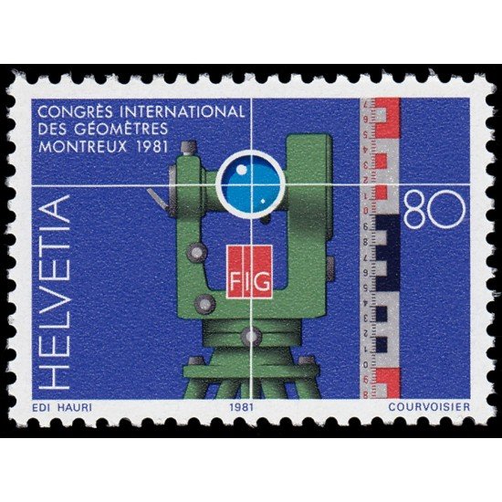VAR1/S Suiza Switzerland 1124 1981 Congreso inter. de geometría Geometro MNH