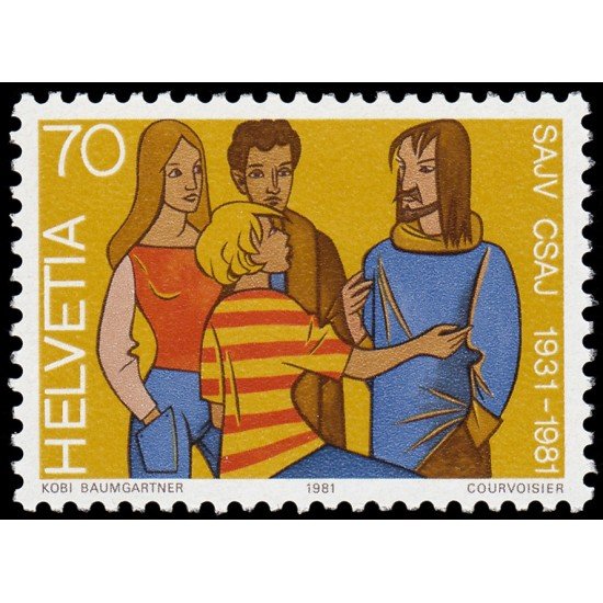 Suiza Switzerland 1137 1981 50 Aniv. del cartel suizo de las asociaciones juveniles Figuras humanas MNH Suiza Switzerland 1137 1981 50 Aniv. del cartel suizo de las asociaciones juveniles Figuras humanas MNH