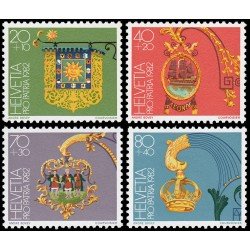 BA2/S Suiza Switzerland 1152/55 1982 Pro patria Insignias hoteleras MNH
