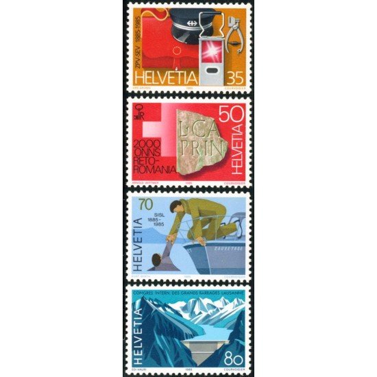 TRA2/S Suiza Switzerland 1219/22 1985 Aniversarios y acontecimientos MNH TRA2/S Suiza Switzerland 1219/22 1985 Aniversarios y acontecimientos MNH