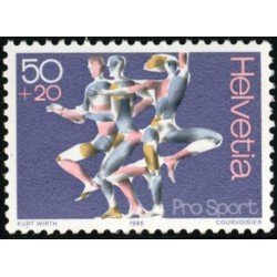 DEP7/S  Suiza Switzerland 1243 1986 Sorteo por el deporte Gimnastas MNH
