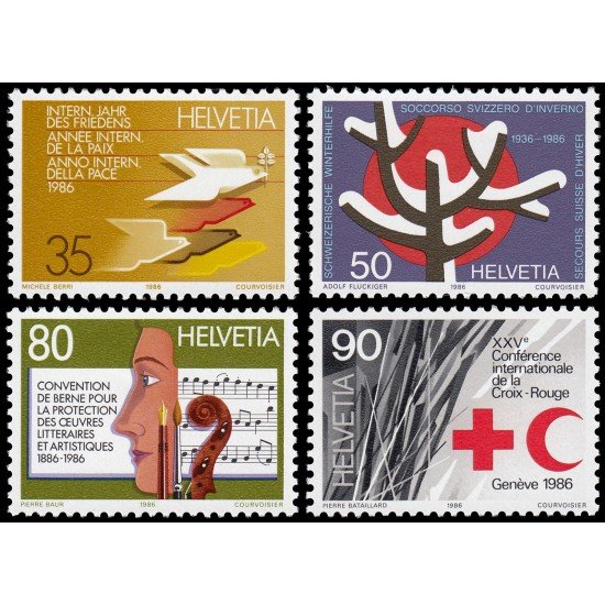 CIN/S Suiza Switzerland 1256/59 1986 Aniversarios y acontecimientos MNH CIN/S Suiza Switzerland 1256/59 1986 Aniversarios y acontecimientos MNH