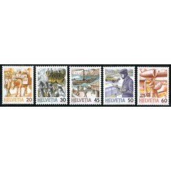 TRA2/S Suiza Switzerland  Nº 1264/68  1987  Serie Transporte postal a través de los años Lujo