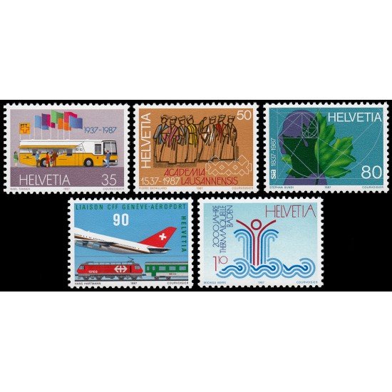 TRA2/S Suiza Switzerland 1269/73 1987 Aniversarios y acontecimientos MNH TRA2/S Suiza Switzerland 1269/73 1987 Aniversarios y acontecimientos MNH