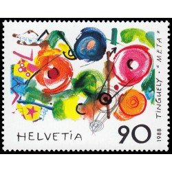 Suiza Switzerland 1308 1988 Exp. común Suiza-Francia Cuadro de Tinguely Meta MNH Suiza Switzerland 1308 1988 Exp. común Suiza-Francia Cuadro de Tinguely Meta MNH