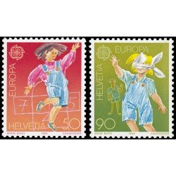 Suiza Switzerland 1323/24 1989 Eurpoa Juegos de niños MNH Suiza Switzerland 1323/24 1989 Eurpoa Juegos de niños MNH