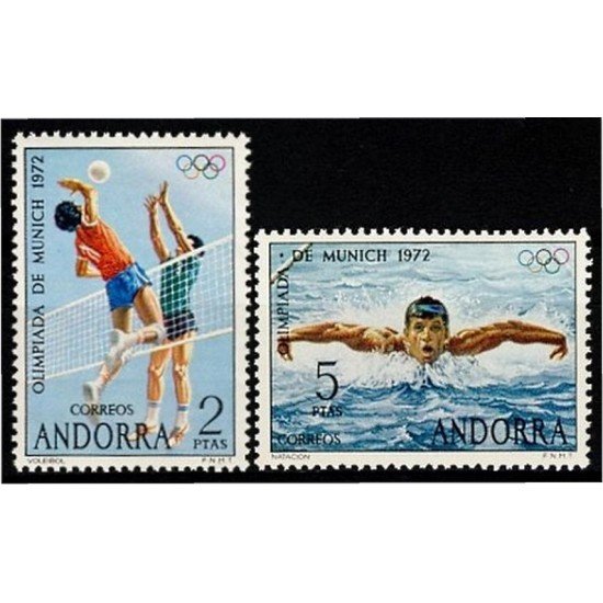 Andorra española 77/78 1972 Munich MNH Andorra española 77/78 1972 Munich MNH