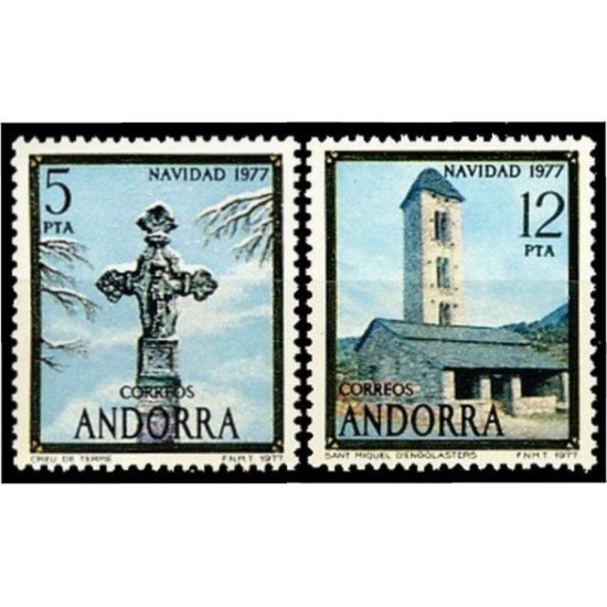 Andorra Española 110/11  1977 Navidad 77 MNH 