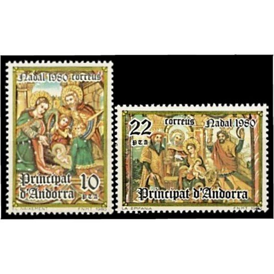 Andorra Española 138/39 1980 Navidad 80 MNH Andorra Española 138/39 1980 Navidad 80 MNH