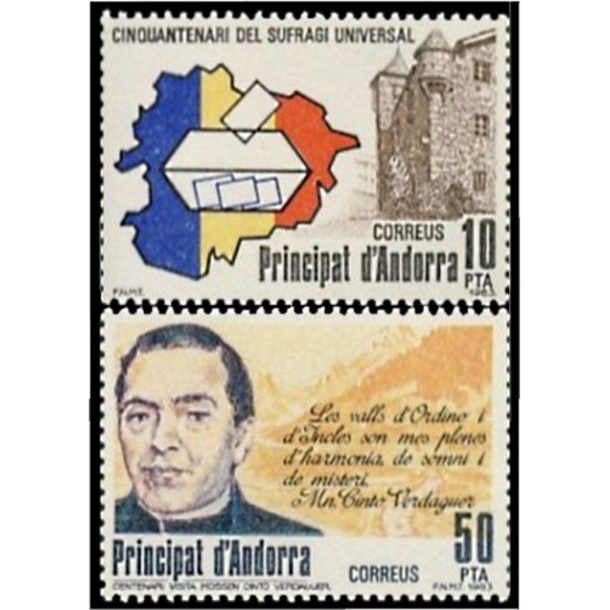Andorra Española 171/72 1983 Conmemoraciones MNH Andorra Española 171/72 1983 Conmemoraciones MNH