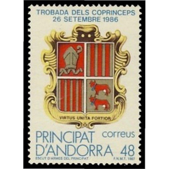 Andorra Española 195 1987 Encuentro Copríncipes MNH Andorra Española 195 1987 Encuentro Copríncipes MNH