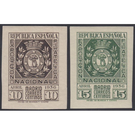 España Spain 727/28 1936 Exposición Filatélica Madrid MNH España Spain 727/28 1936 Exposición Filatélica Madrid MNH