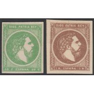 España Spain 160/61 1875 Carlos VII MH España Spain 160/61 1875 Carlos VII MH
