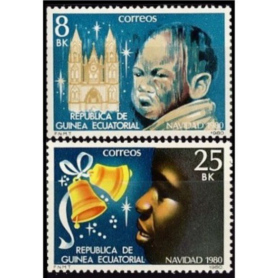 Guinea Ecuatorial 24/25 1981 Navidad 80 MNH Guinea Ecuatorial 24/25 1981 Navidad 80 MNH