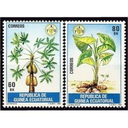 Guinea Ecuatorial 55/56 1984 Alimentación Papaya y Malanga MNH Guinea Ecuatorial 55/56 1984 Alimentación Papaya y Malanga MNH