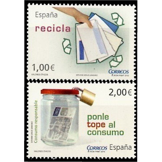 España Spain 4541/42 2010 Valores Civicos MHN España Spain 4541/42 2010 Valores Civicos MHN