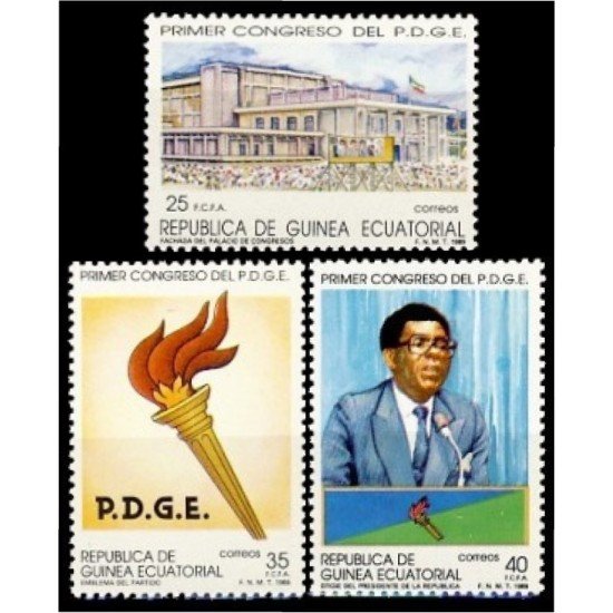 Guinea Ecuatorial 115/17 1989 Congreso P.D.G.E. MNH Guinea Ecuatorial 115/17 1989 Congreso P.D.G.E. MNH