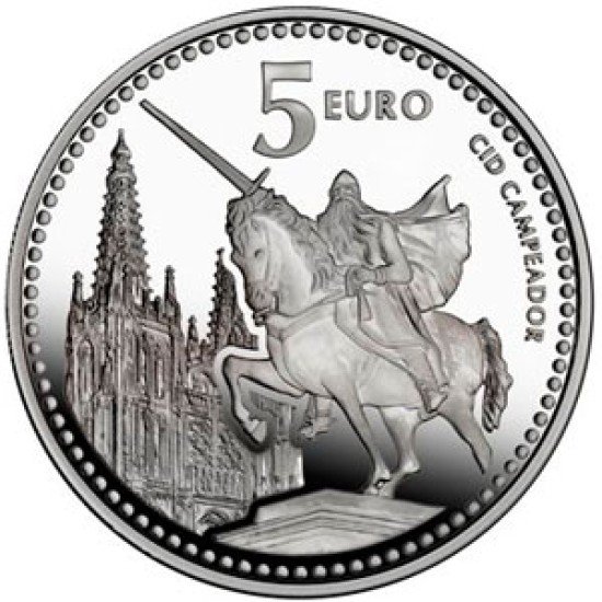España Spain 2011 5 euros  Capitales de provincia Burgos Plata Ag