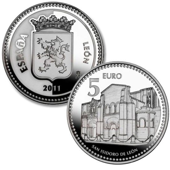 España Spain 2011 5 euros Capitales de provincia León Plata Ag España Spain 2011 5 euros Capitales de provincia León Plata Ag