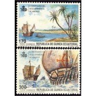 Guinea Ecuatorial 129/30 1990 V Centenario del descubrimiento de América MNH Guinea Ecuatorial 129/30 1990 V Centenario del descubrimiento de América MNH