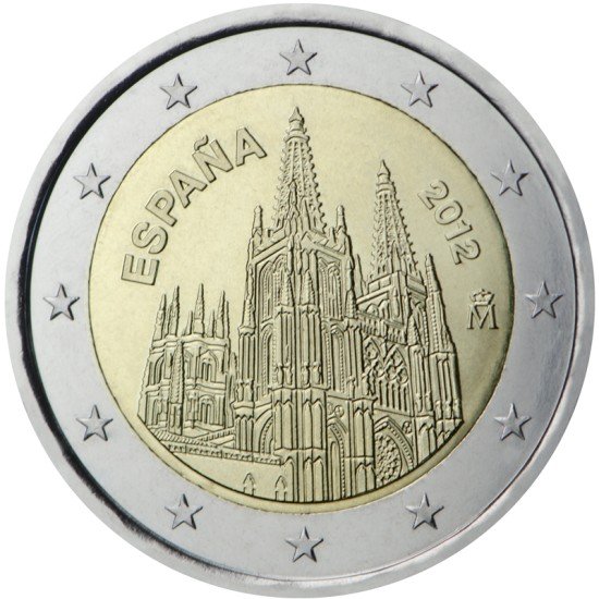 España 2012 2 € euros conmemorativos UNESCO Catedral de Burgos España 2012 2 € euros conmemorativos UNESCO Catedral de Burgos
