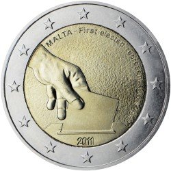 Malta 2011 2 € euros conmemorativos 1ª elección de representantes en 1849