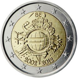 Bélgica  2012 2 € euros conmemorativos X Aniversario del euro