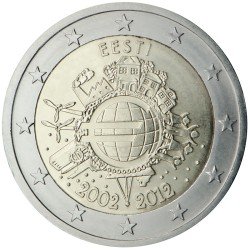 Estonia  2012 2 € euros conmemorativos X Aniversario del euro