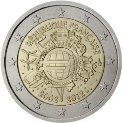 Francia 2012 2 € euros conmemorativos X Aniversario del euro