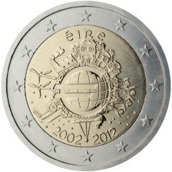 Irlanda 2012 2 € euros conmemorativos X Aniversario del euro 