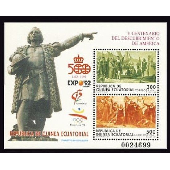 Guinea Ecuatorial 152 1992 V Centenario del descubrimiento de América HB MNH Guinea Ecuatorial 152 1992 V Centenario del descubrimiento de América HB MNH
