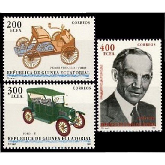 Guinea Ecuatorial 171/73 1993 Homenaje a Henry Ford MNH Guinea Ecuatorial 171/73 1993 Homenaje a Henry Ford MNH
