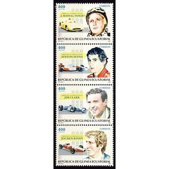 Guinea Ecuatorial 210/13 1996 Campeones Automovilísticos MNH Guinea Ecuatorial 210/13 1996 Campeones Automovilísticos MNH